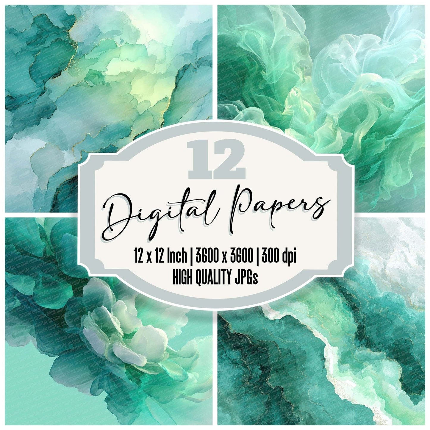 Mint Arctic Flow Digital Paper Pack (DDD002527)