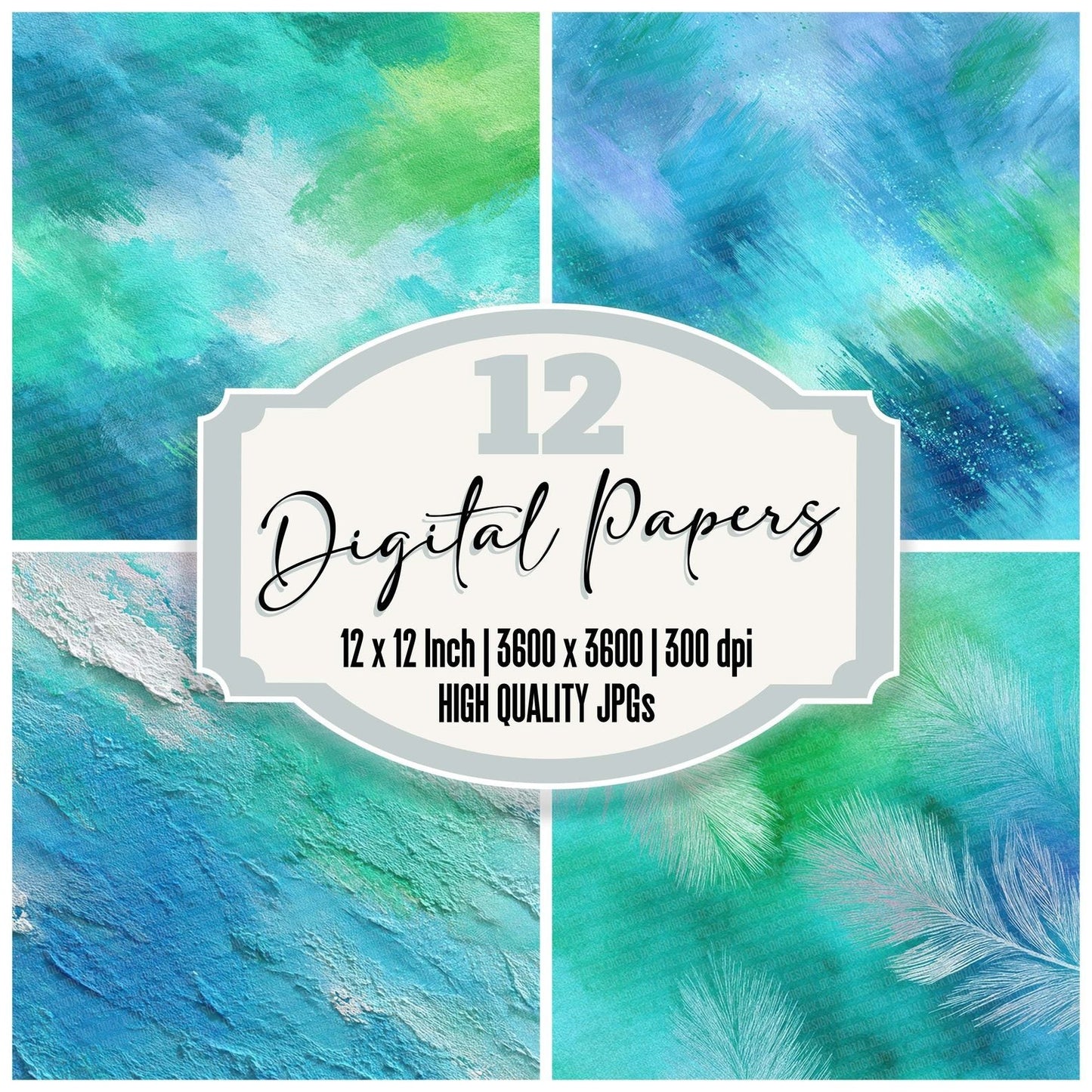 Mint Glacier Bright Digital Paper Pack (DDD002531)