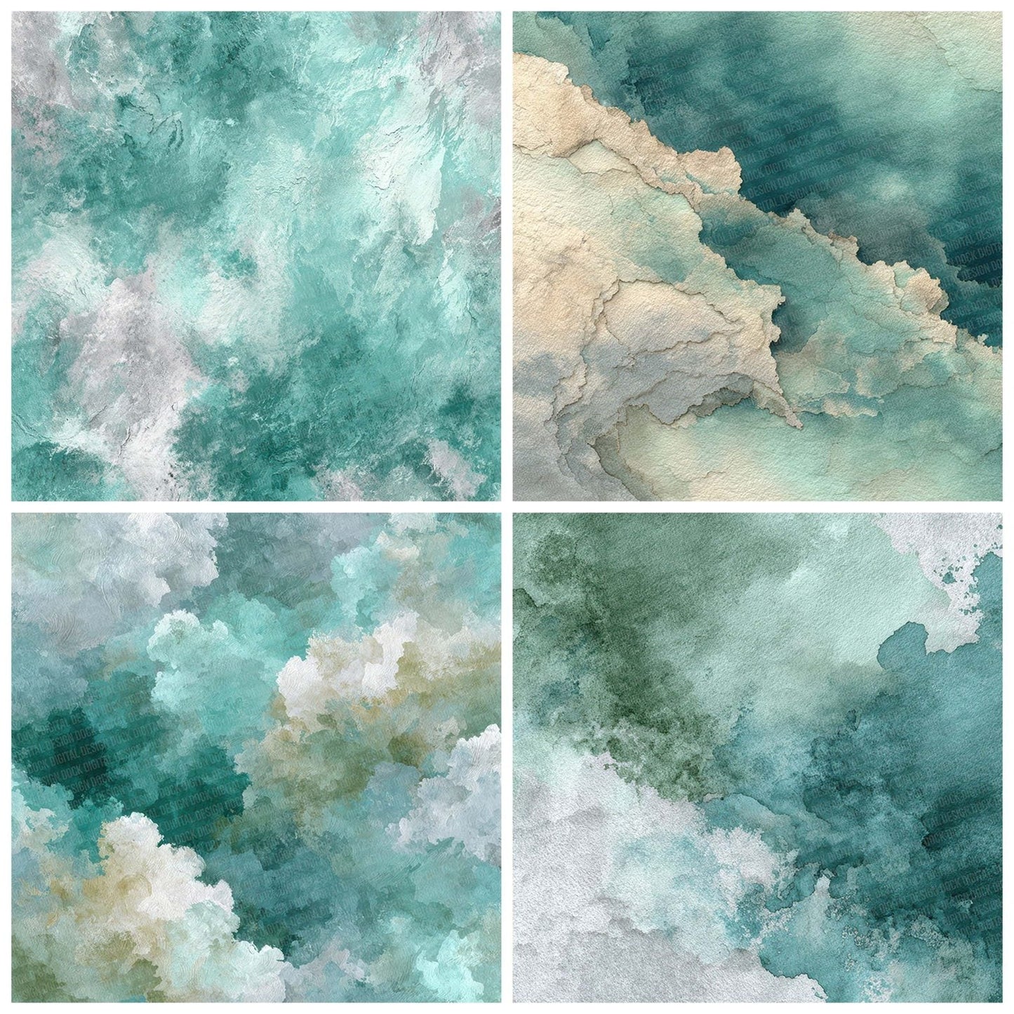 Mint Seafoam Wash Digital Paper Pack (DDD002541)