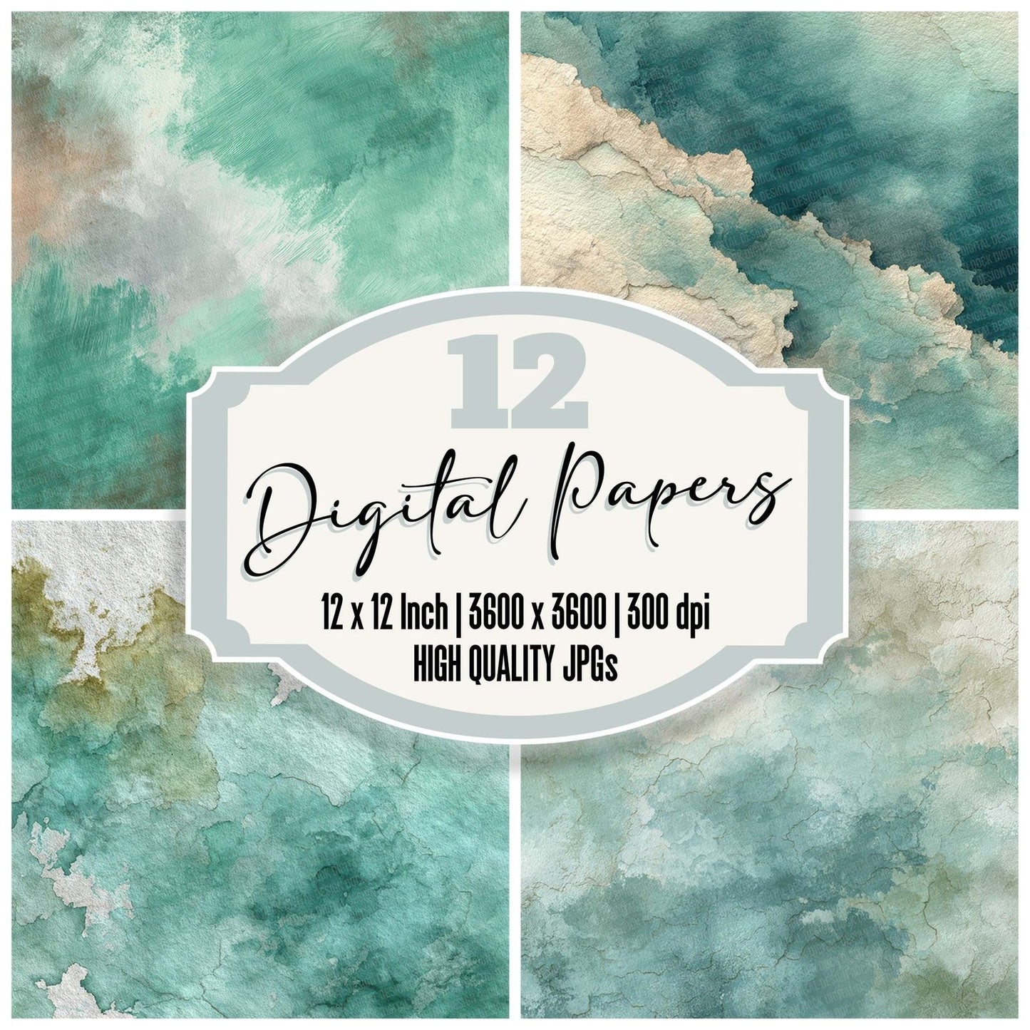 Mint Seafoam Wash Digital Paper Pack (DDD002541)