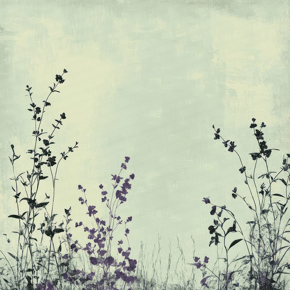 Mint Violet Flower Edge Digital Paper Pack (DDD002545)