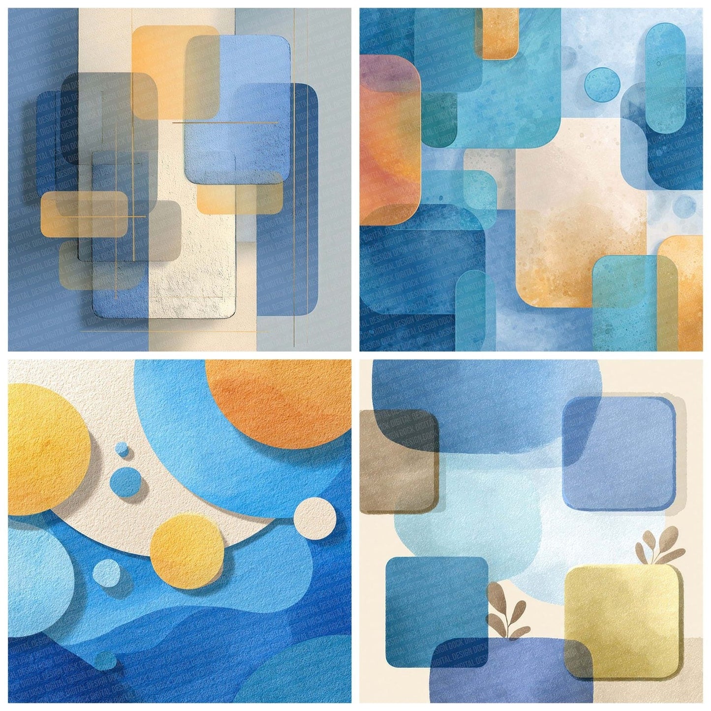 Mist Blue Background Digital Paper Pack (DDD002550)