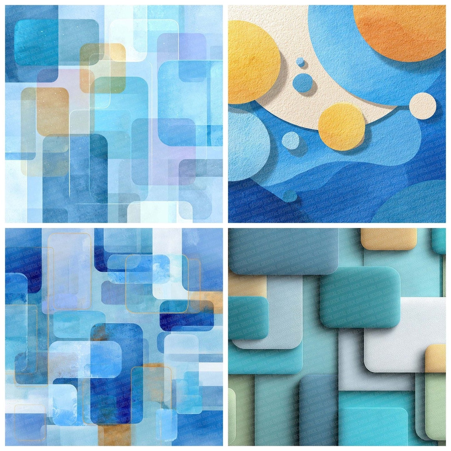 Mist Blue Background Digital Paper Pack (DDD002550)