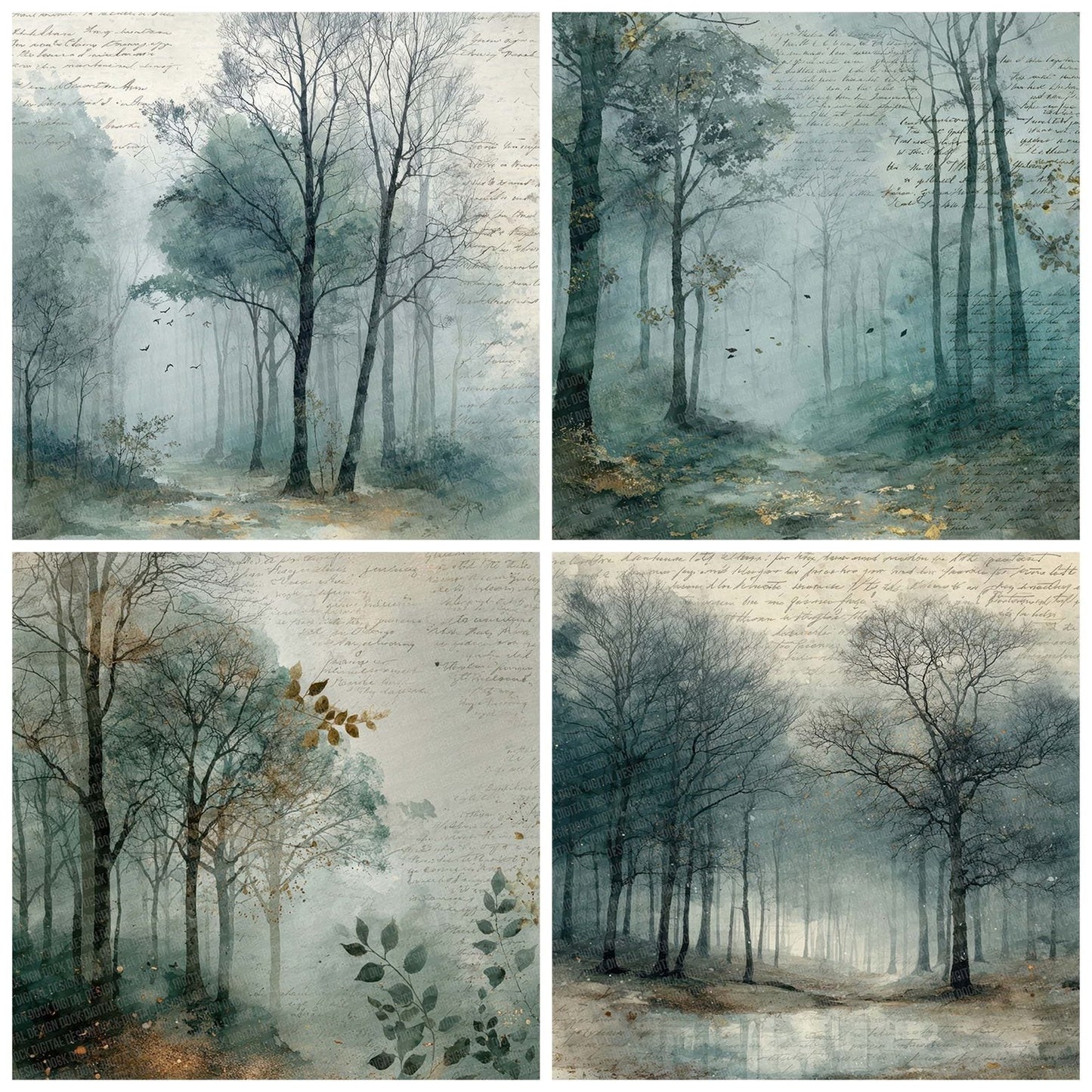 Misty Forest Journal Digital Paper Pack (DDD007679)