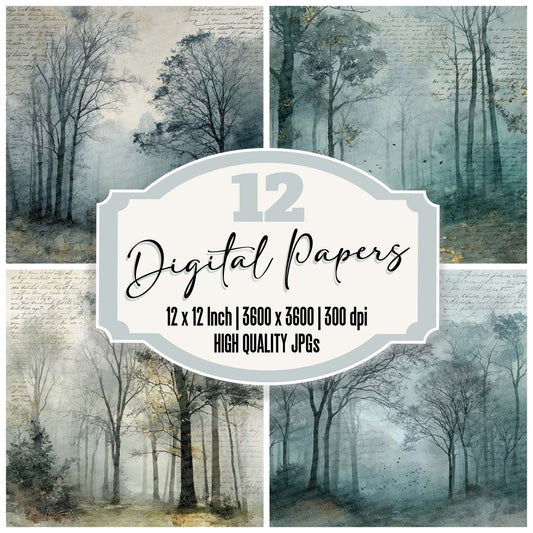Misty Forest Journal Digital Paper Pack (DDD007679)