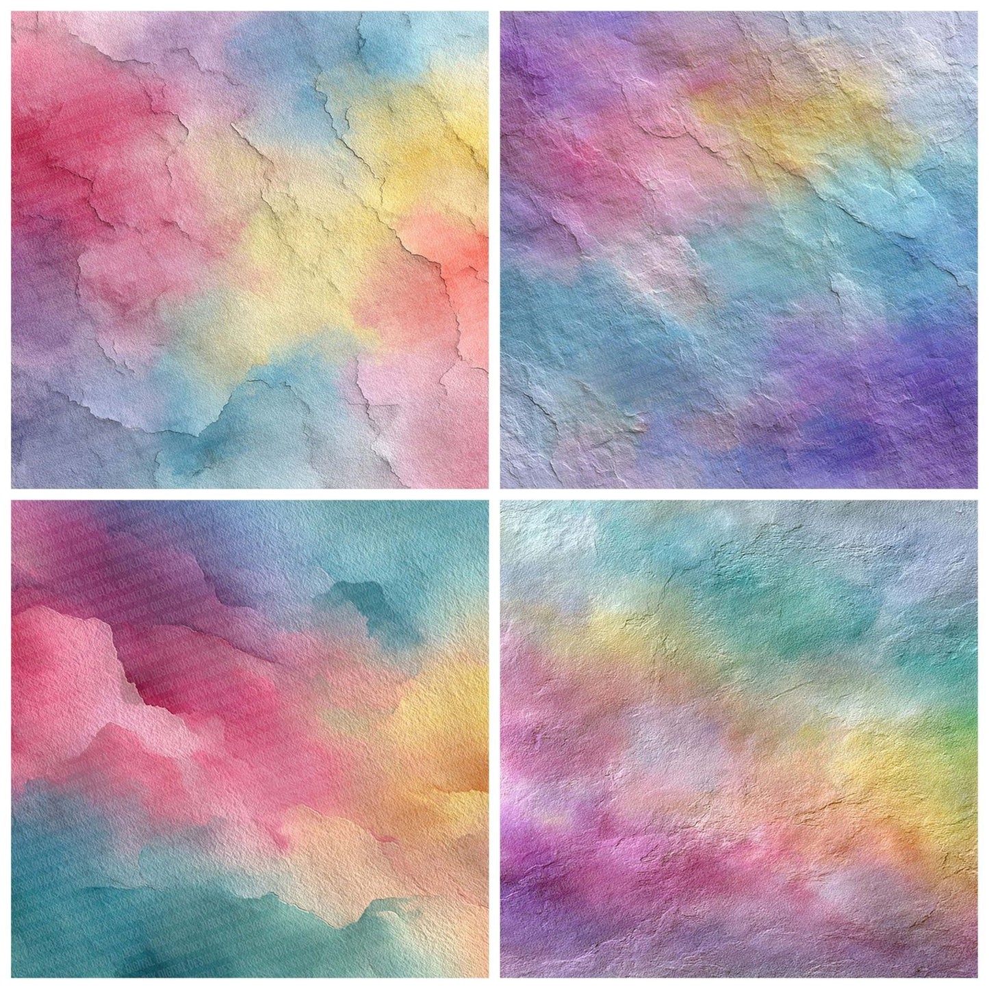 Misty Watercolour Wash Rainbow Digital Paper Pack (DDD002555)