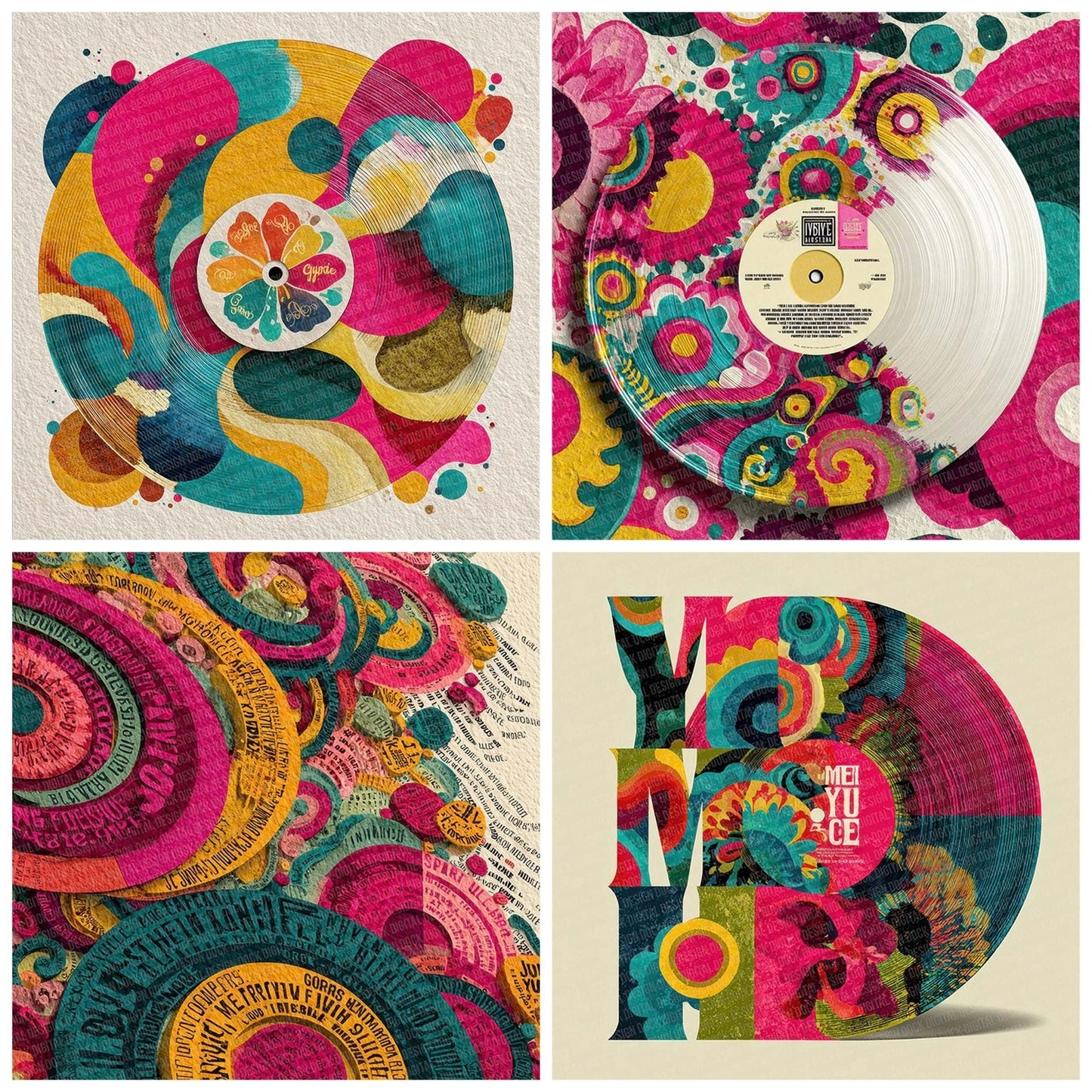 Mod Psychedelic Lyric Digital Paper Pack (DDD002558)