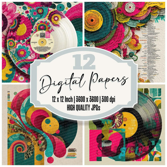 Mod Psychedelic Lyric Digital Paper Pack (DDD002558)