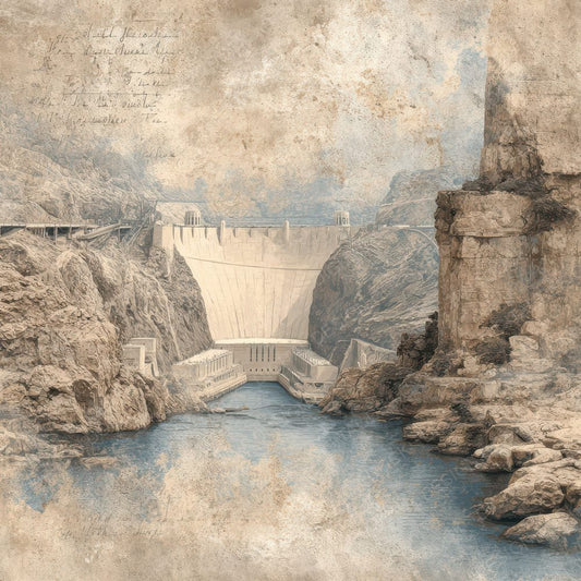 Modern Engineering Landmark Hoover Dam Digital Paper Pack (DDD007818)