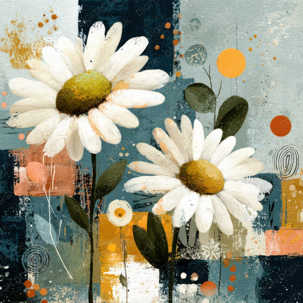 Modern Folk Floral Collage Background Digital Paper Pack (DDD007839)