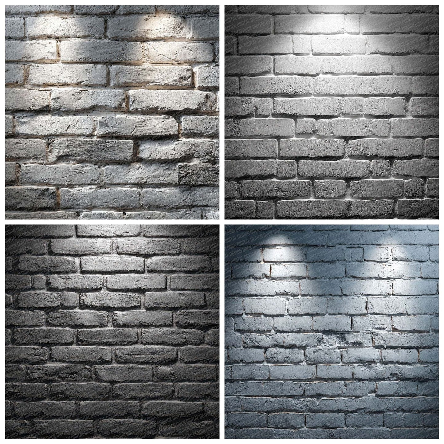 Modern Grey Brick Wall Digital Paper Pack (DDD002559)