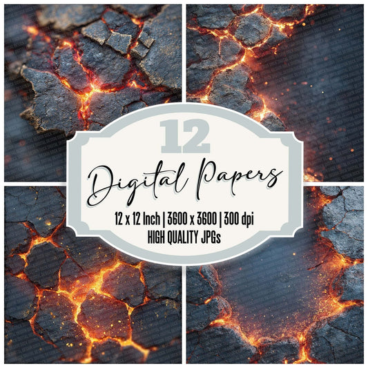 Molten Crack Flow Digital Paper Pack (DDD002565)