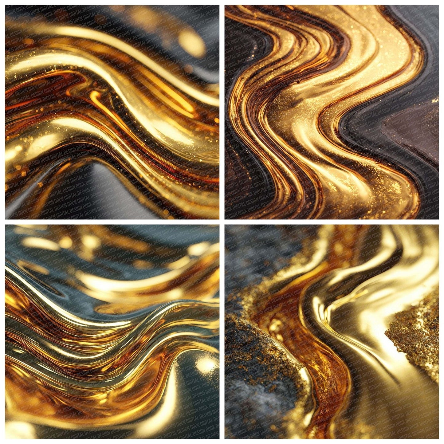 Molten Gold Texture Digital Paper Pack (DDD002567)