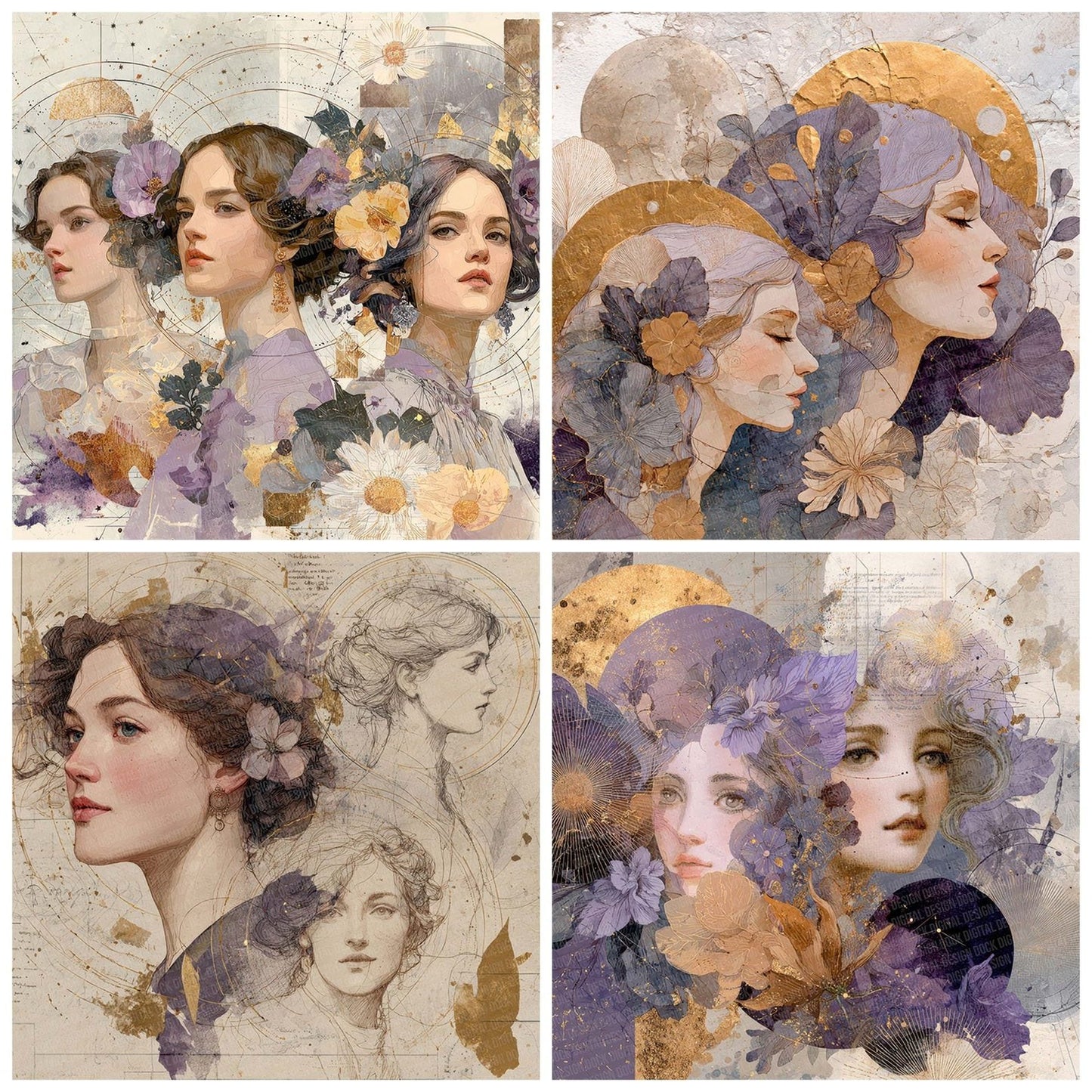 Moon Goddess Layers Digital Paper Pack (DDD002589)