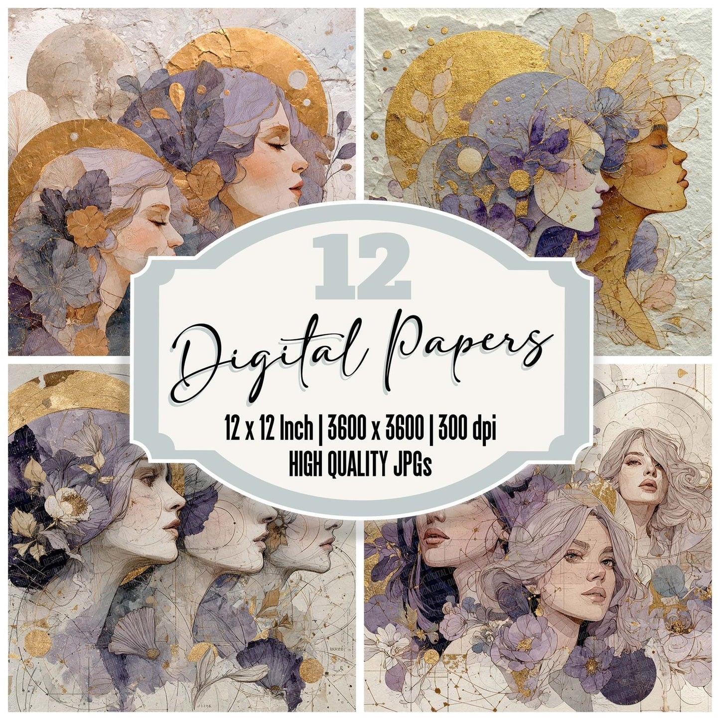Moon Goddess Layers Digital Paper Pack (DDD002589)