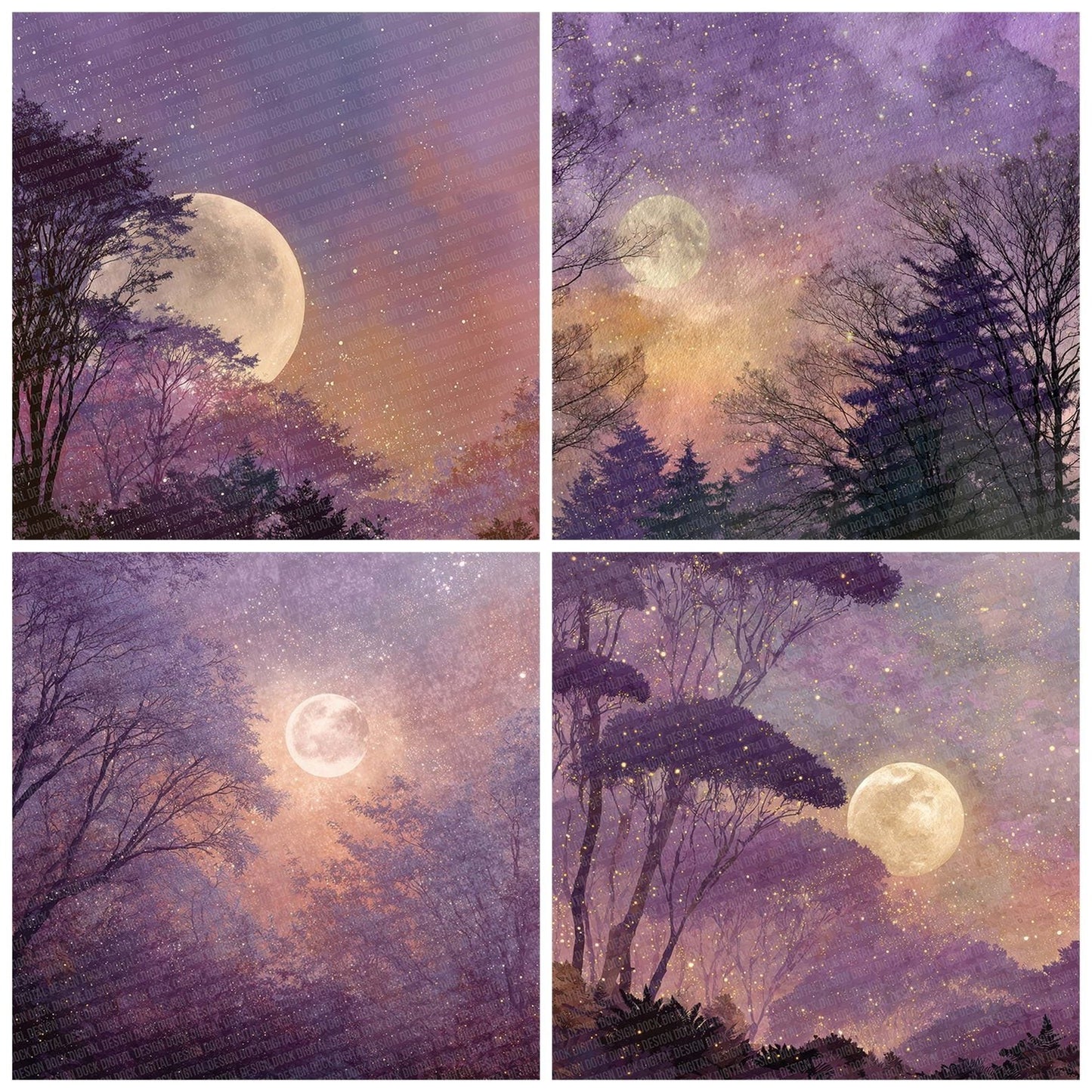Moonfire Tree Glow Digital Paper Pack (DDD002593)