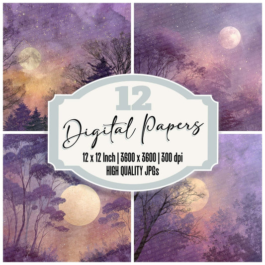 Moonfire Tree Glow Digital Paper Pack (DDD002593)