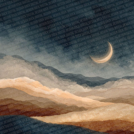 Moonlight Boho Landscape Digital Paper Pack (DDD002595)