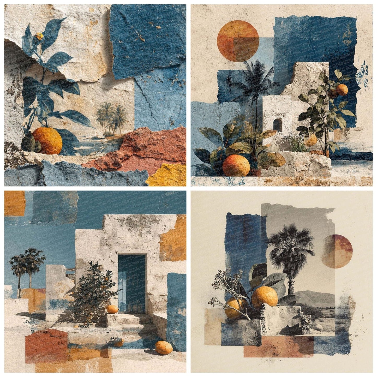 Moroccan Coastal Collage Digital Paper Pack (DDD002600)