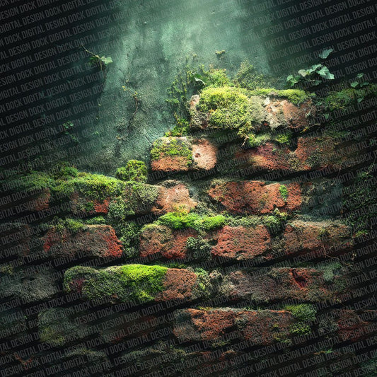 Moss Aged Brick Wall Digital Paper Pack (DDD002604)