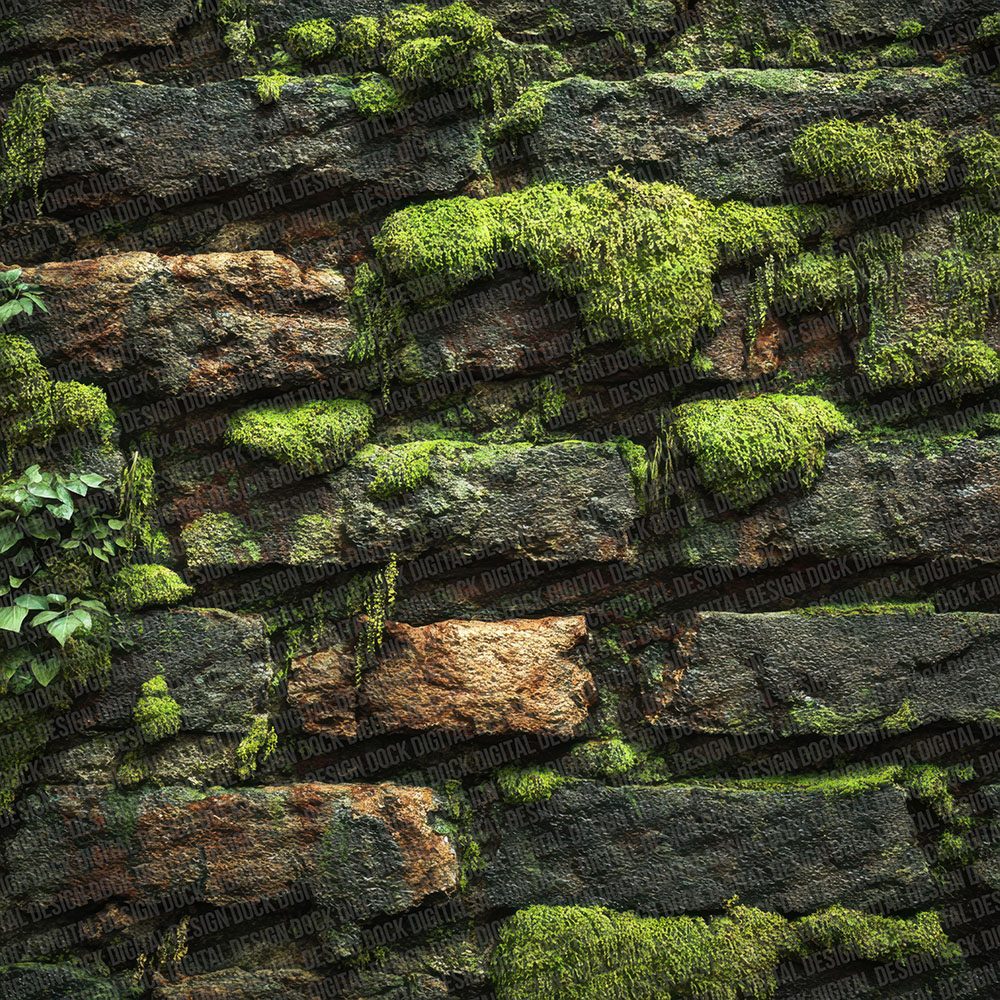 Moss Aged Brick Wall Digital Paper Pack (DDD002604)