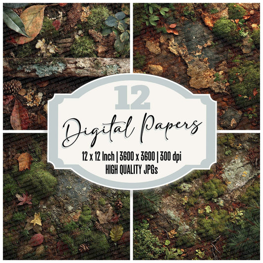 Moss Leaf Litter Digital Paper Pack (DDD002610)