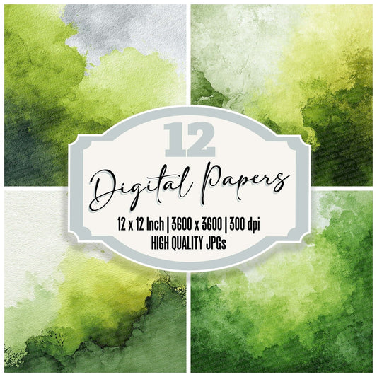 Moss Lime Flood Digital Paper Pack (DDD002612)