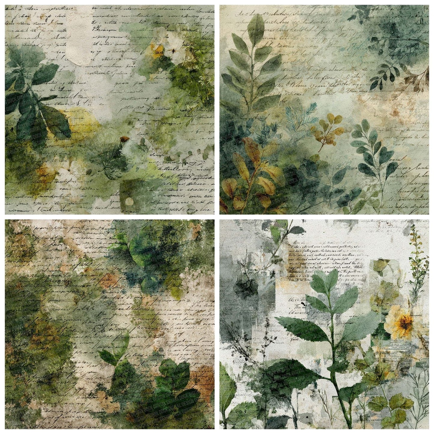 Moss Script Field Digital Paper Pack (DDD002616)