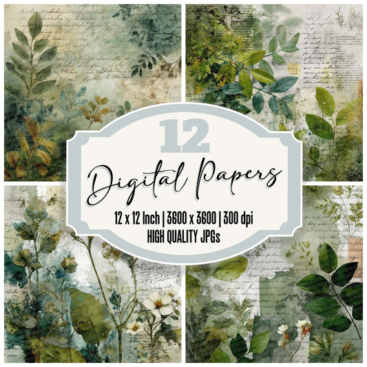 Moss Script Field Digital Paper Pack (DDD002616)