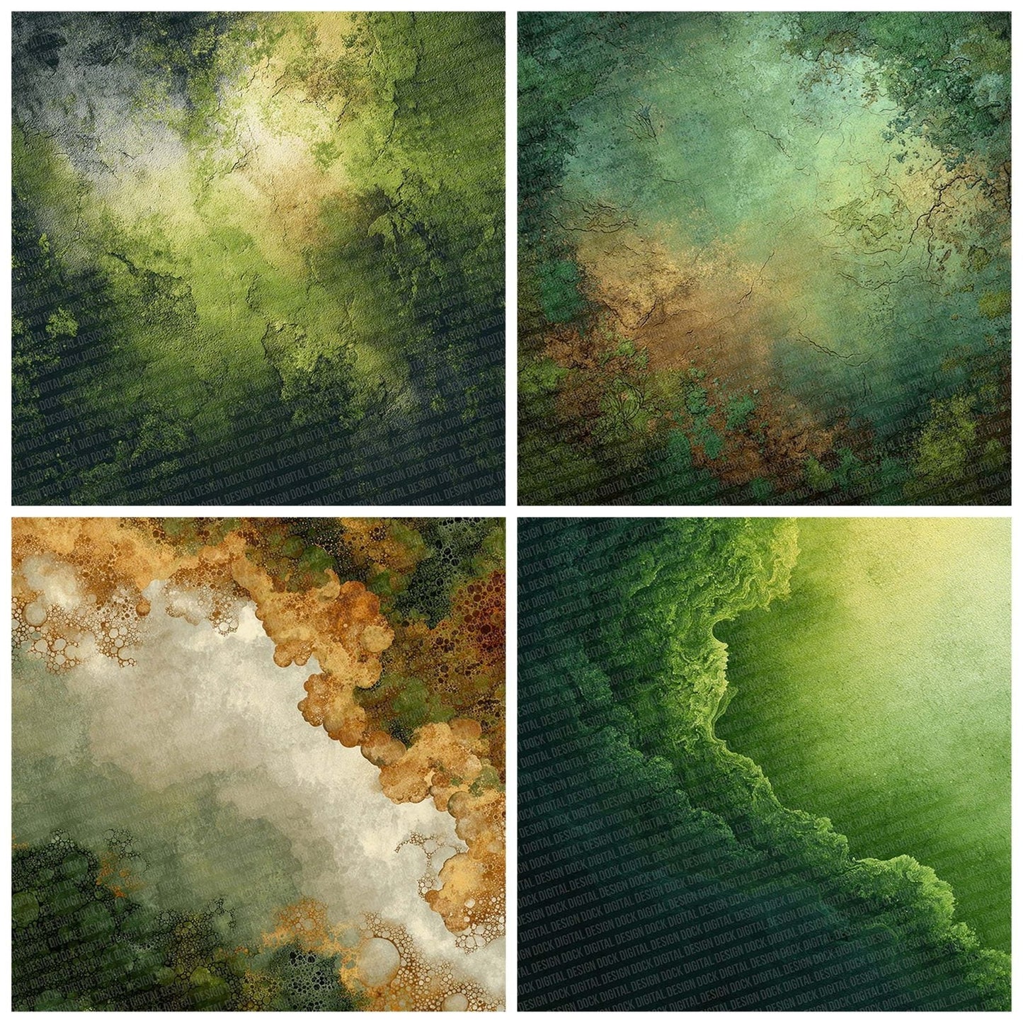 Moss Tone Abstract Digital Paper Pack (DDD002617)