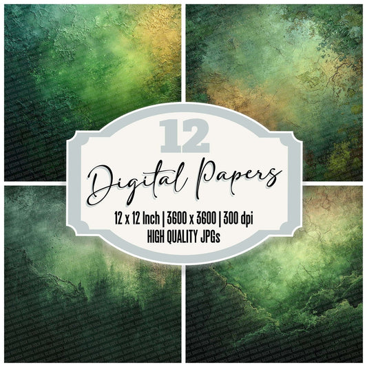 Moss Tone Abstract Digital Paper Pack (DDD002617)