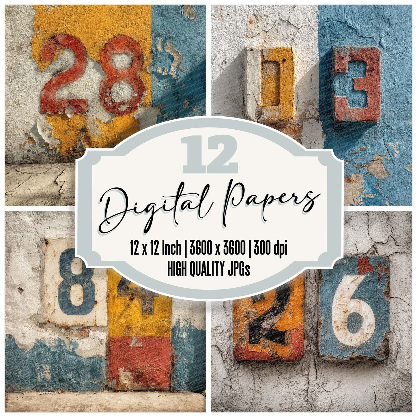 Motel Paint Decay Digital Paper Pack (DDD002619)