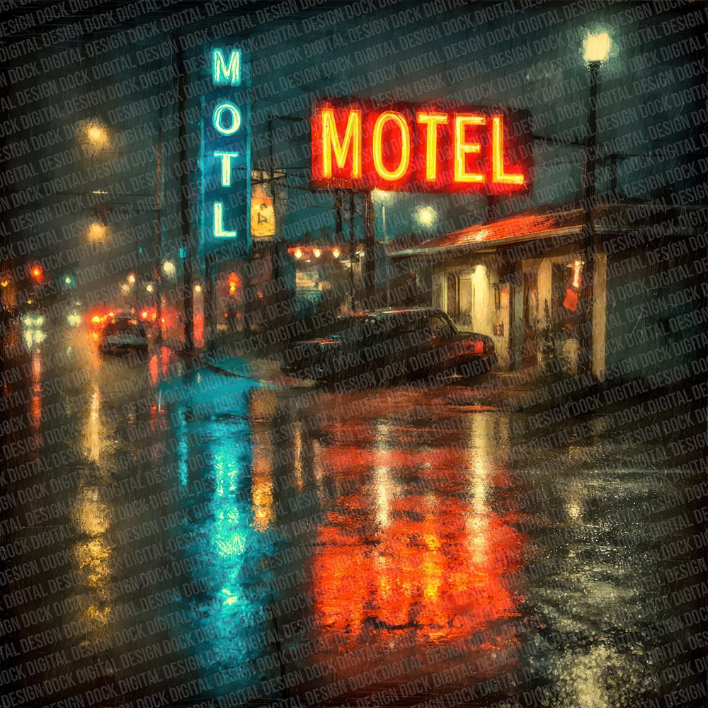 Motel Rain Reflection Digital Paper Pack (DDD002620)