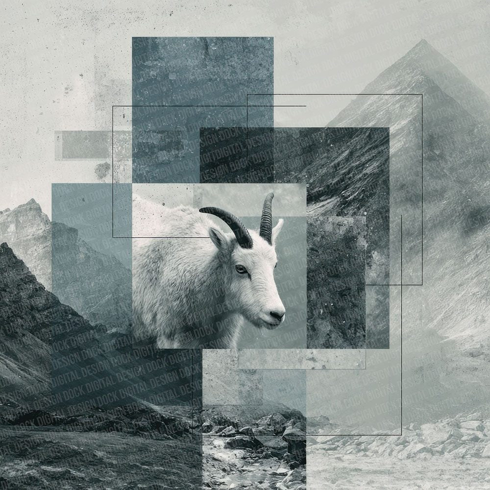 Mountain Goat Alpine Moodboard Digital Paper Pack (DDD002624)