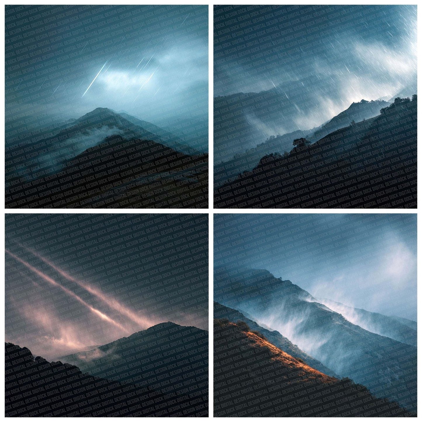 Mountain Rain Fog Digital Paper Pack (DDD002626)