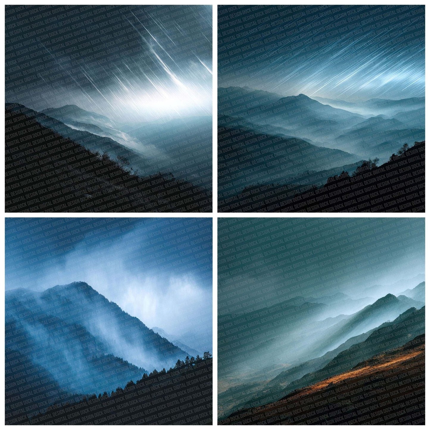 Mountain Rain Fog Digital Paper Pack (DDD002626)
