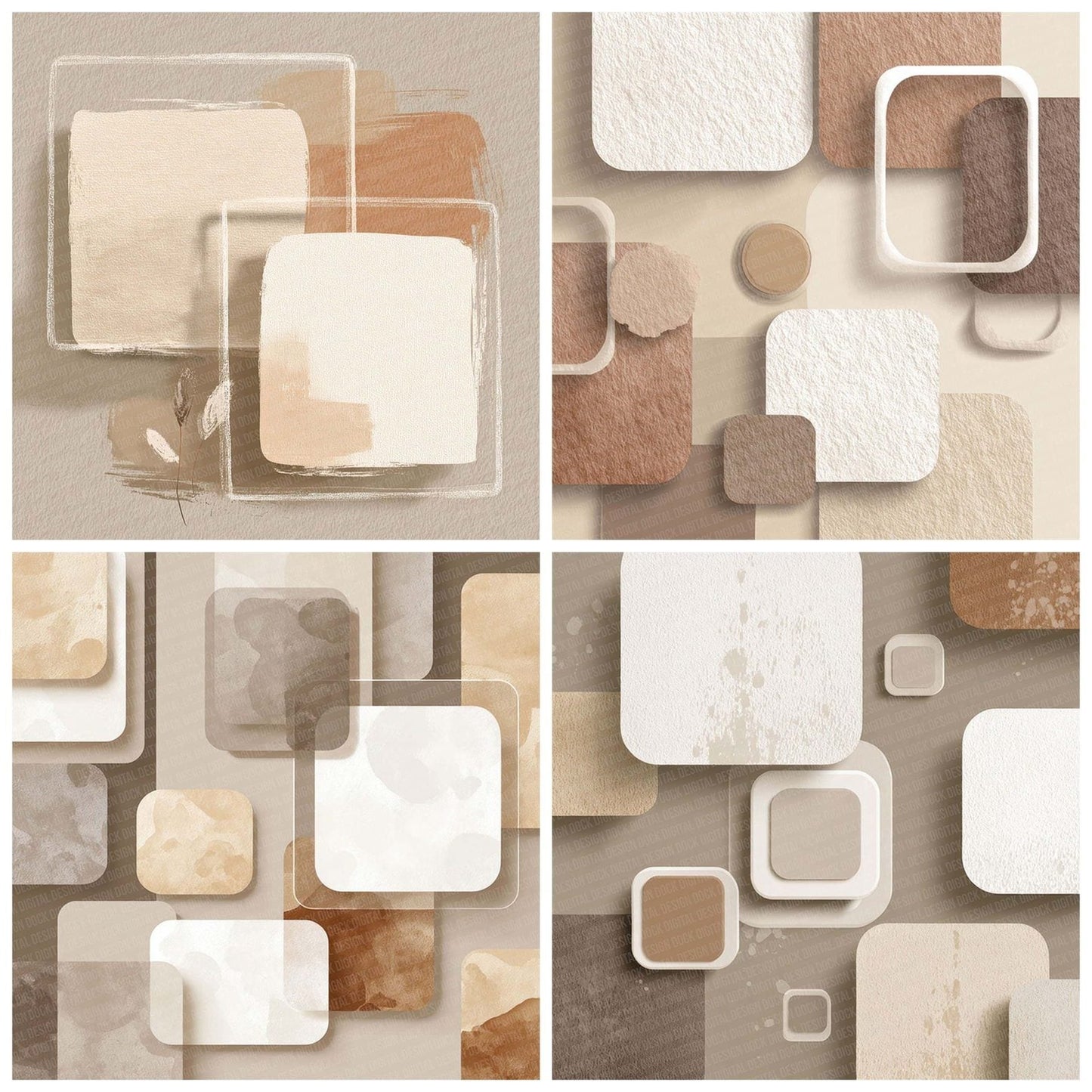 Mushroom Milk Background Digital Paper Pack (DDD002632)