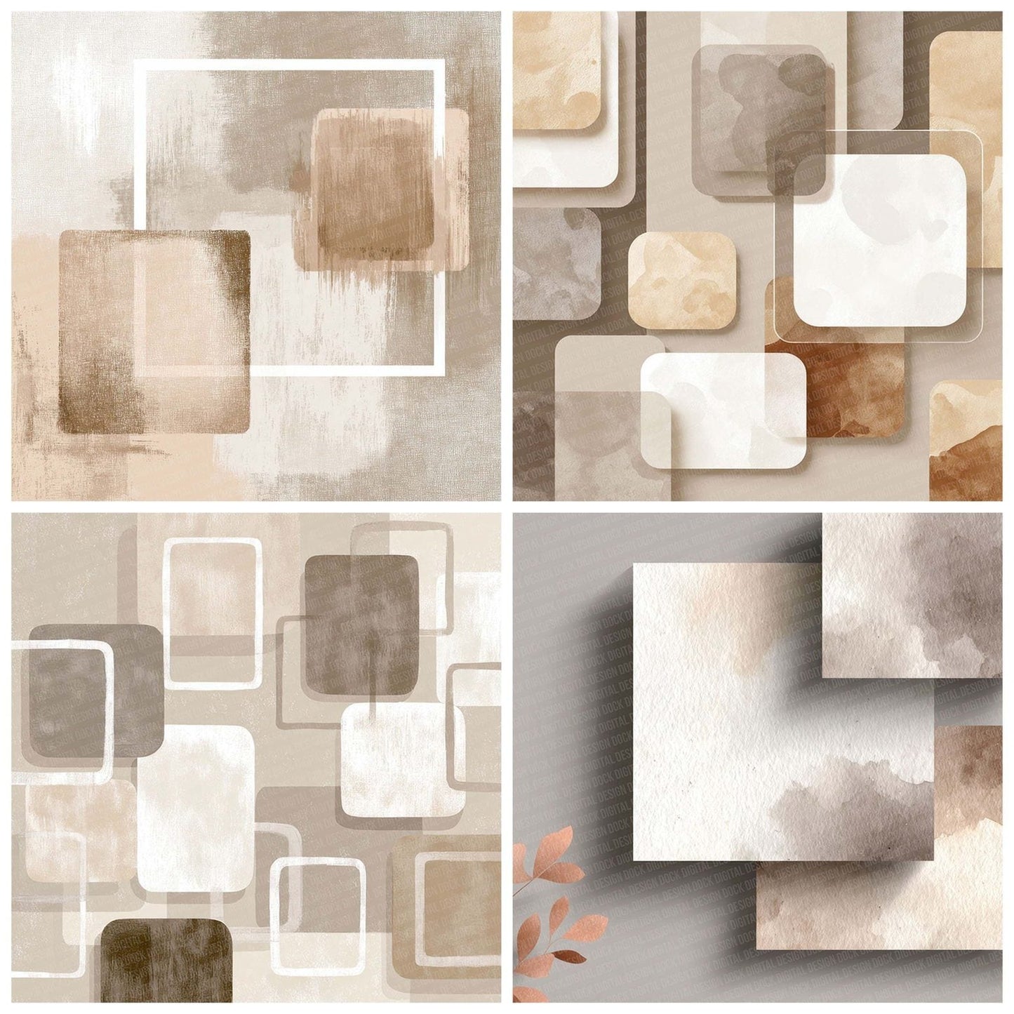 Mushroom Milk Background Digital Paper Pack (DDD002632)