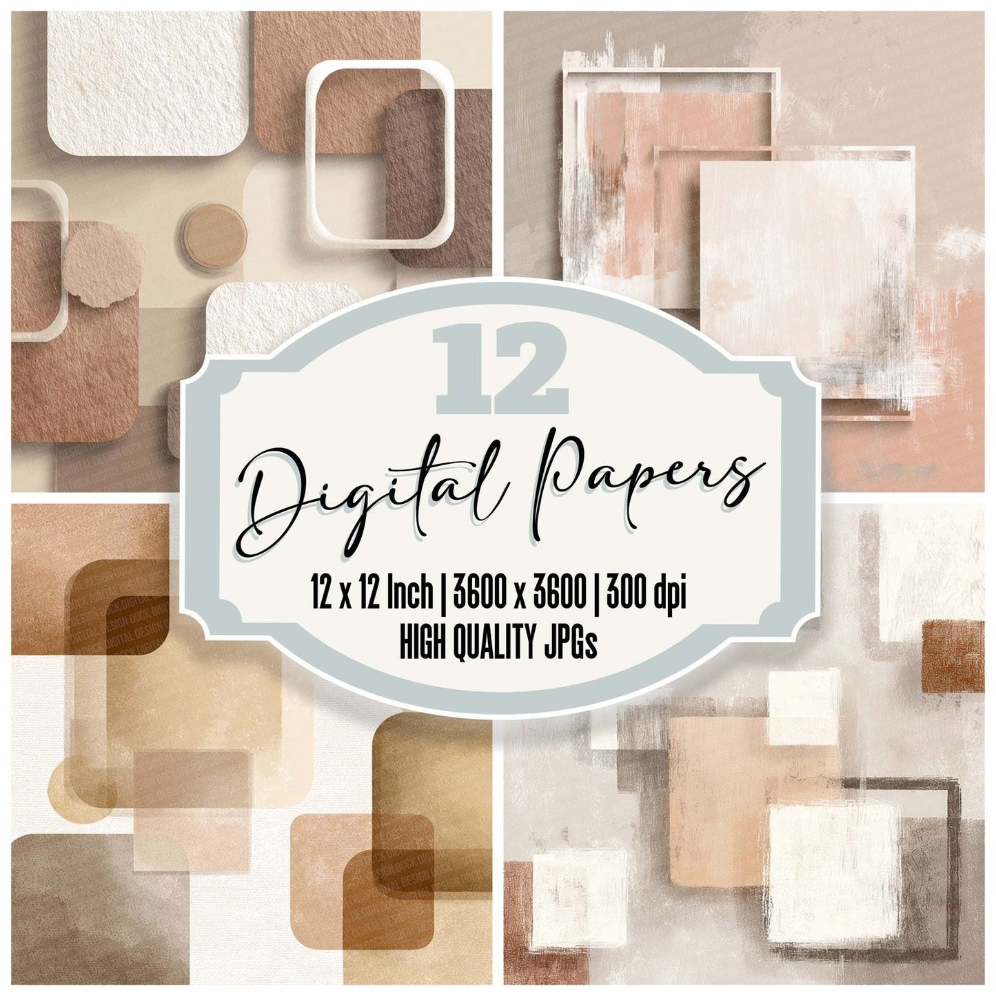 Mushroom Milk Background Digital Paper Pack (DDD002632)