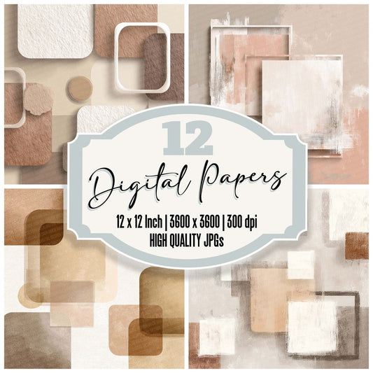 Mushroom Milk Background Digital Paper Pack (DDD002632)
