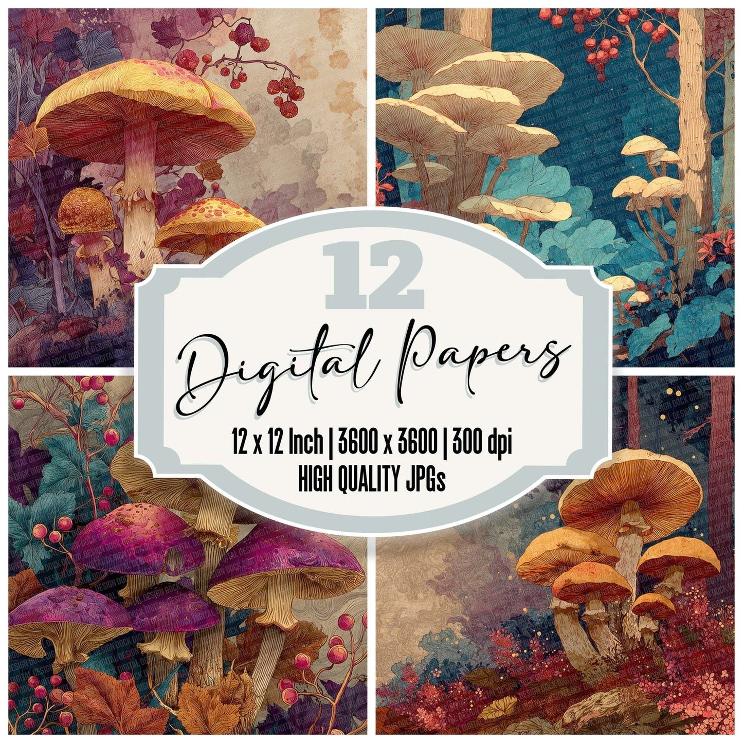 Mushroom Tale Bloom Digital Paper Pack (DDD002634)