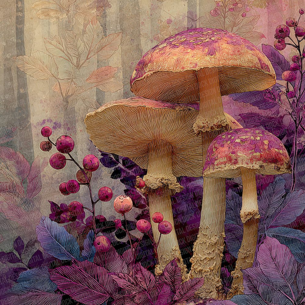 Mushroom Tale Bloom Digital Paper Pack (DDD002634)