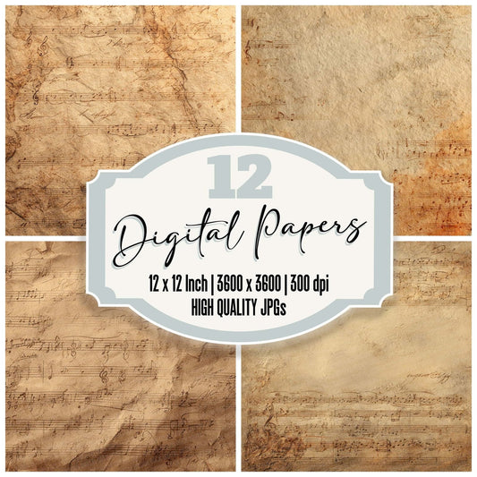 Musical Notes Study Wash Digital Paper Pack (DDD002641)