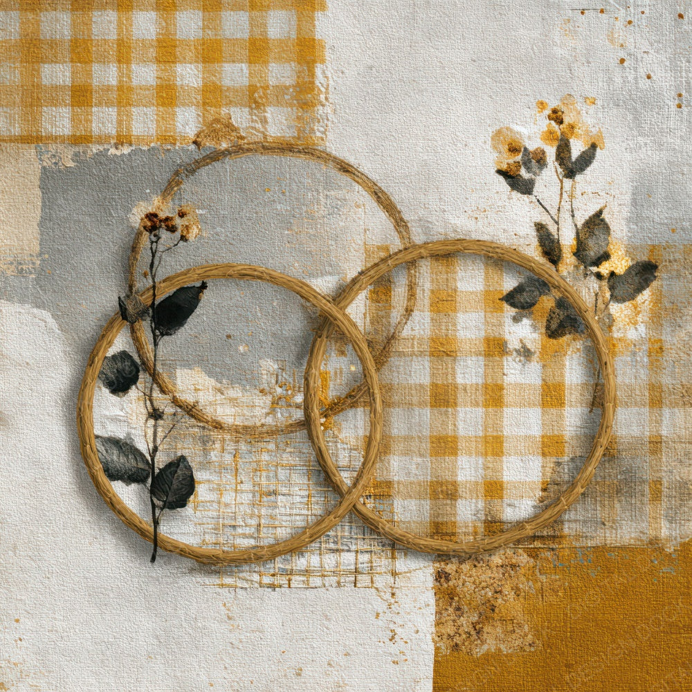 Mustard Gingham Stitch Digital Paper Pack (DDD007682)