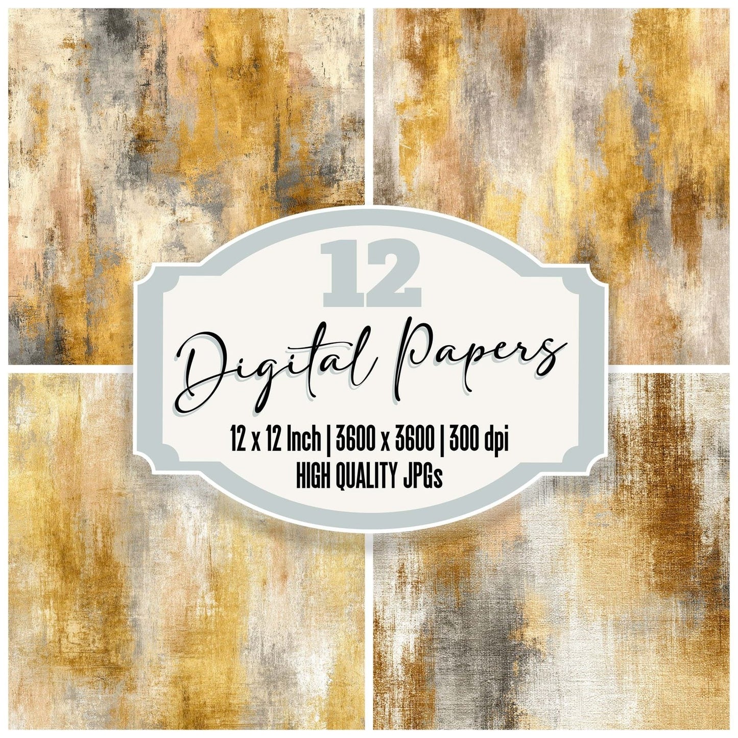 Mustard Wheat Fade Digital Paper Pack (DDD002645)