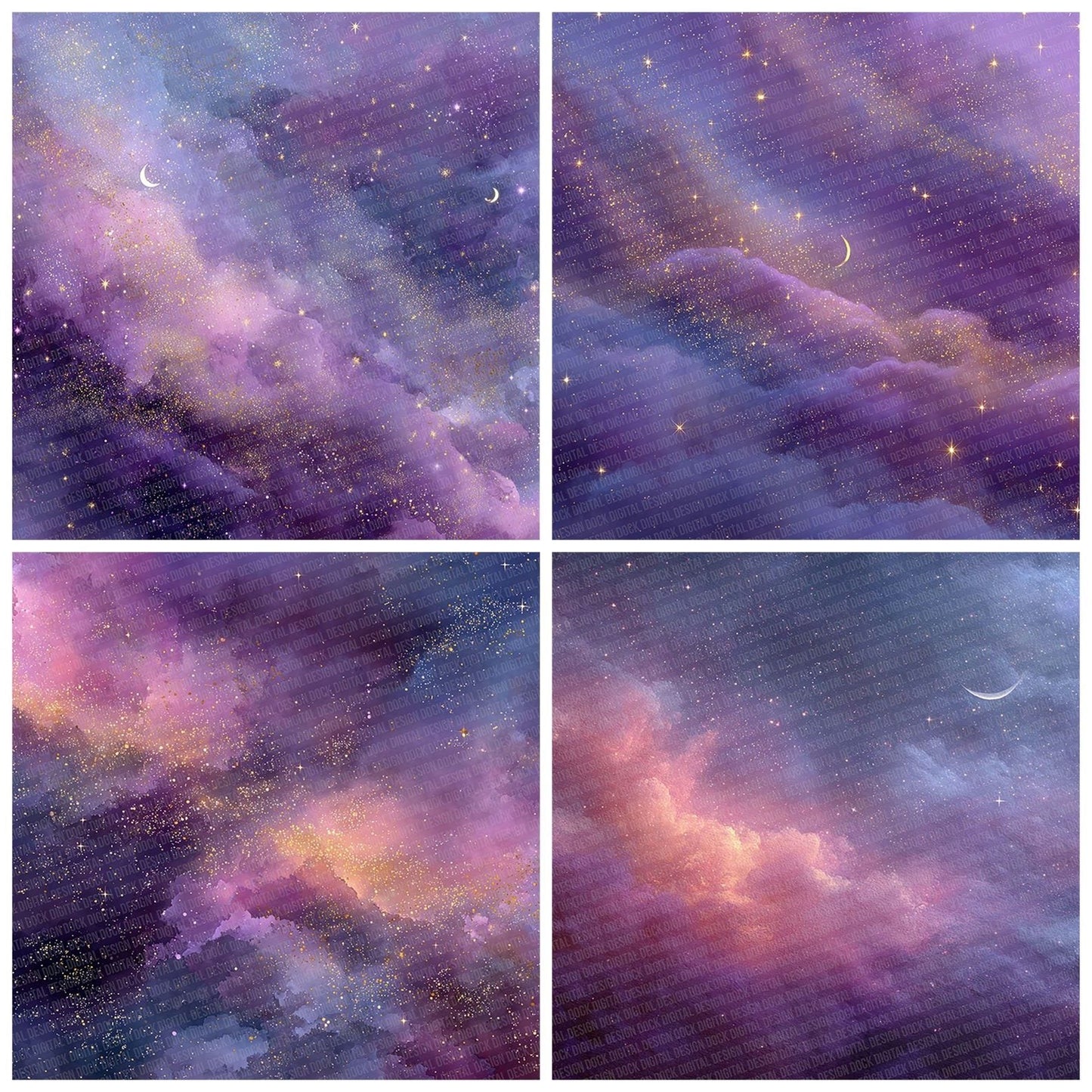 Mystic Purple Abstract Digital Paper Pack (DDD002653)