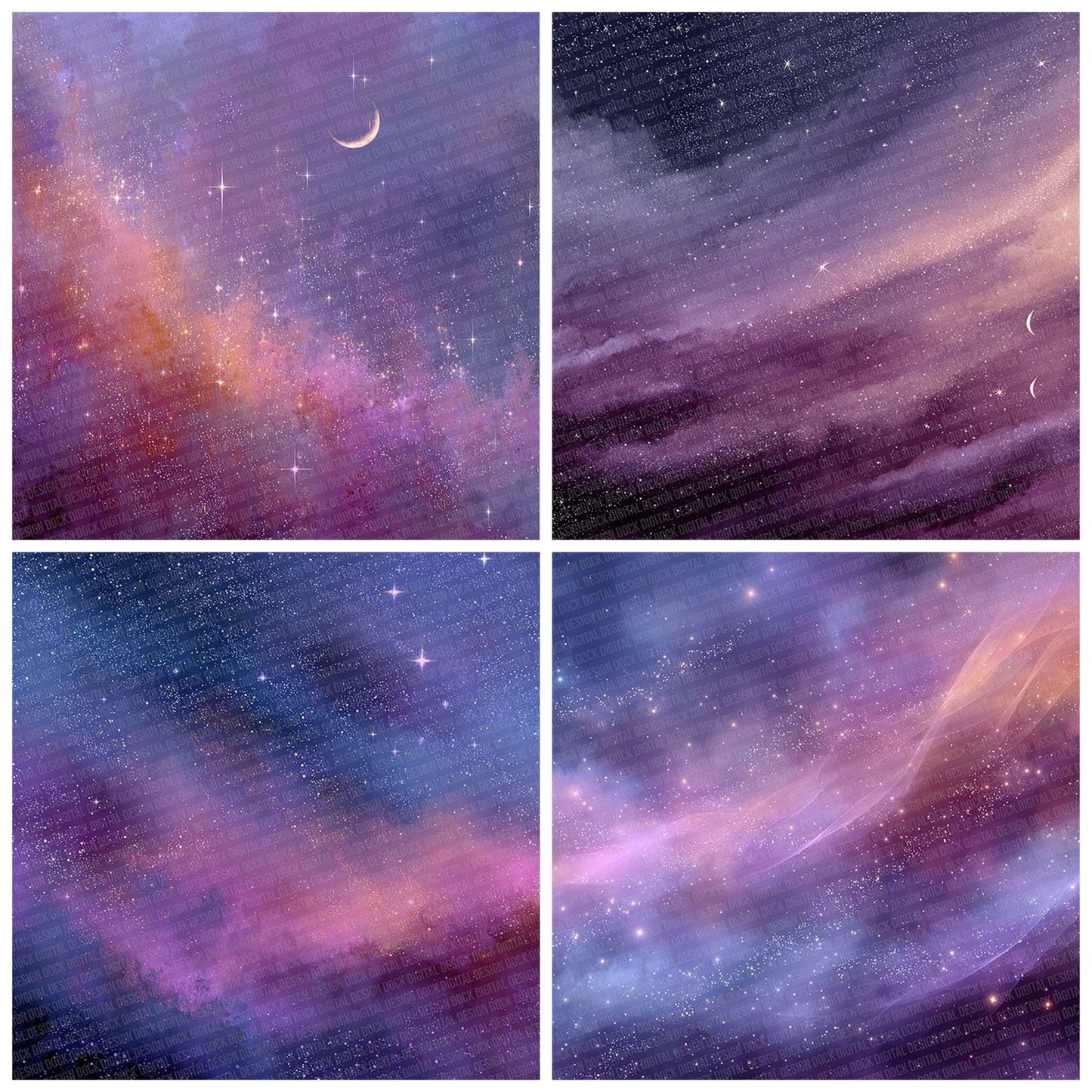 Mystic Purple Abstract Digital Paper Pack (DDD002653)