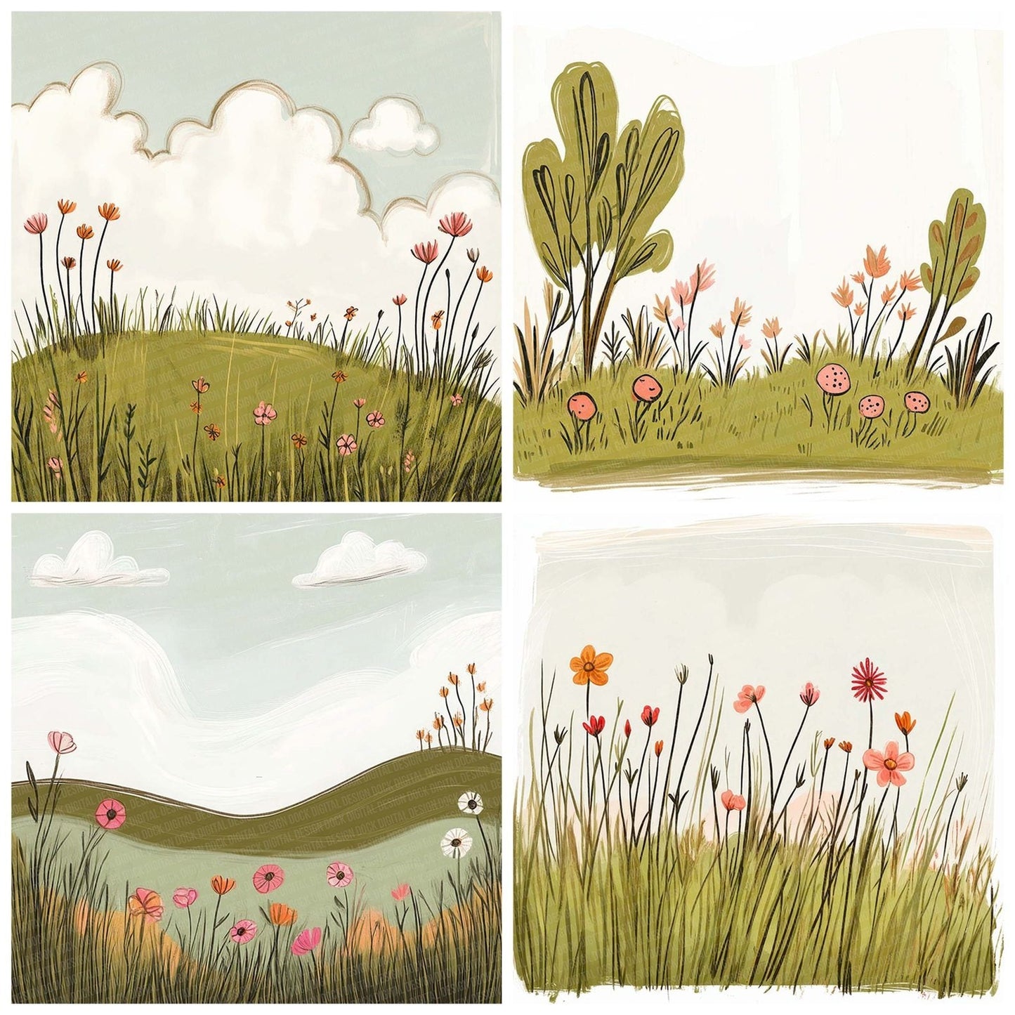 Naive Field Sketch Digital Paper Pack (DDD002660)