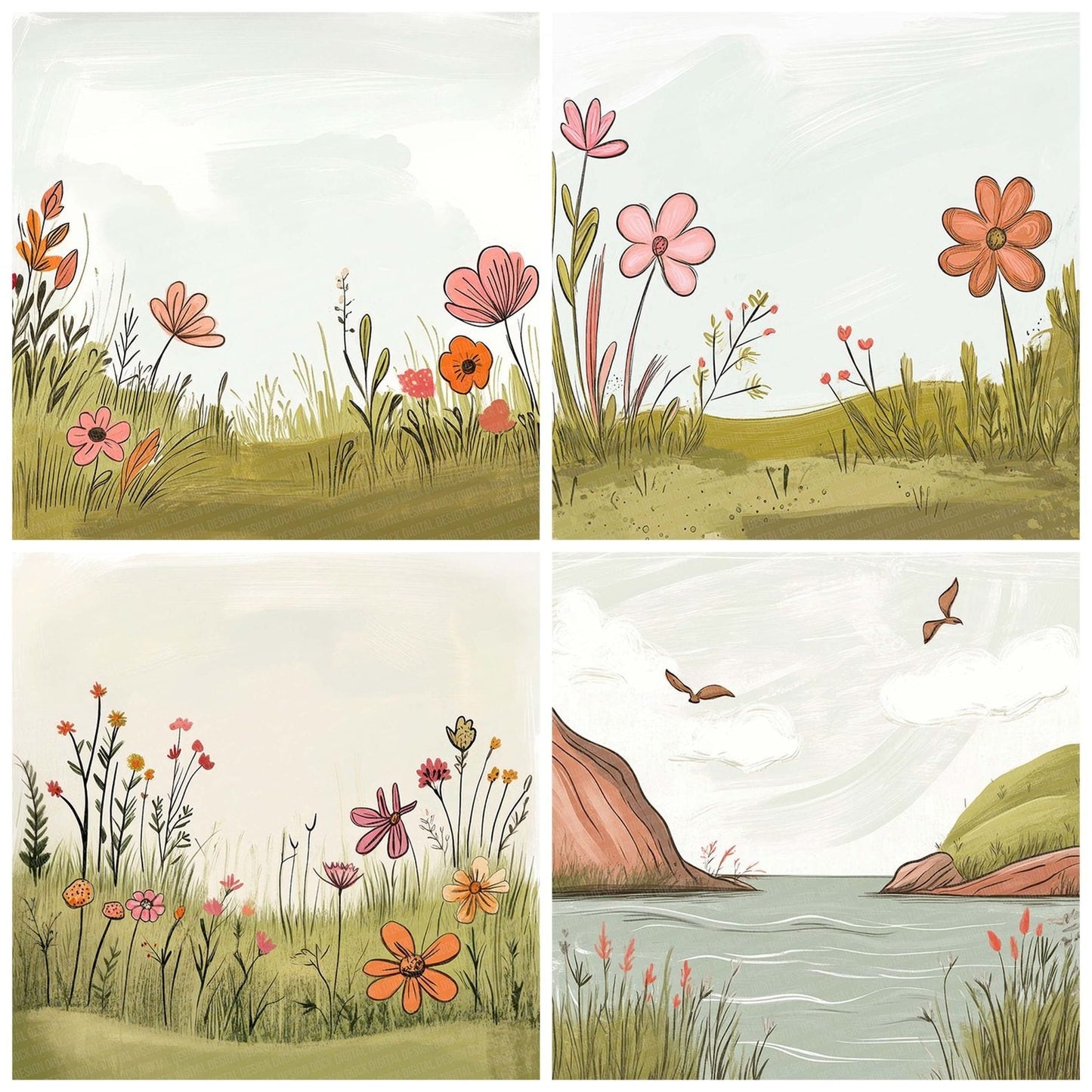Naive Field Sketch Digital Paper Pack (DDD002660)