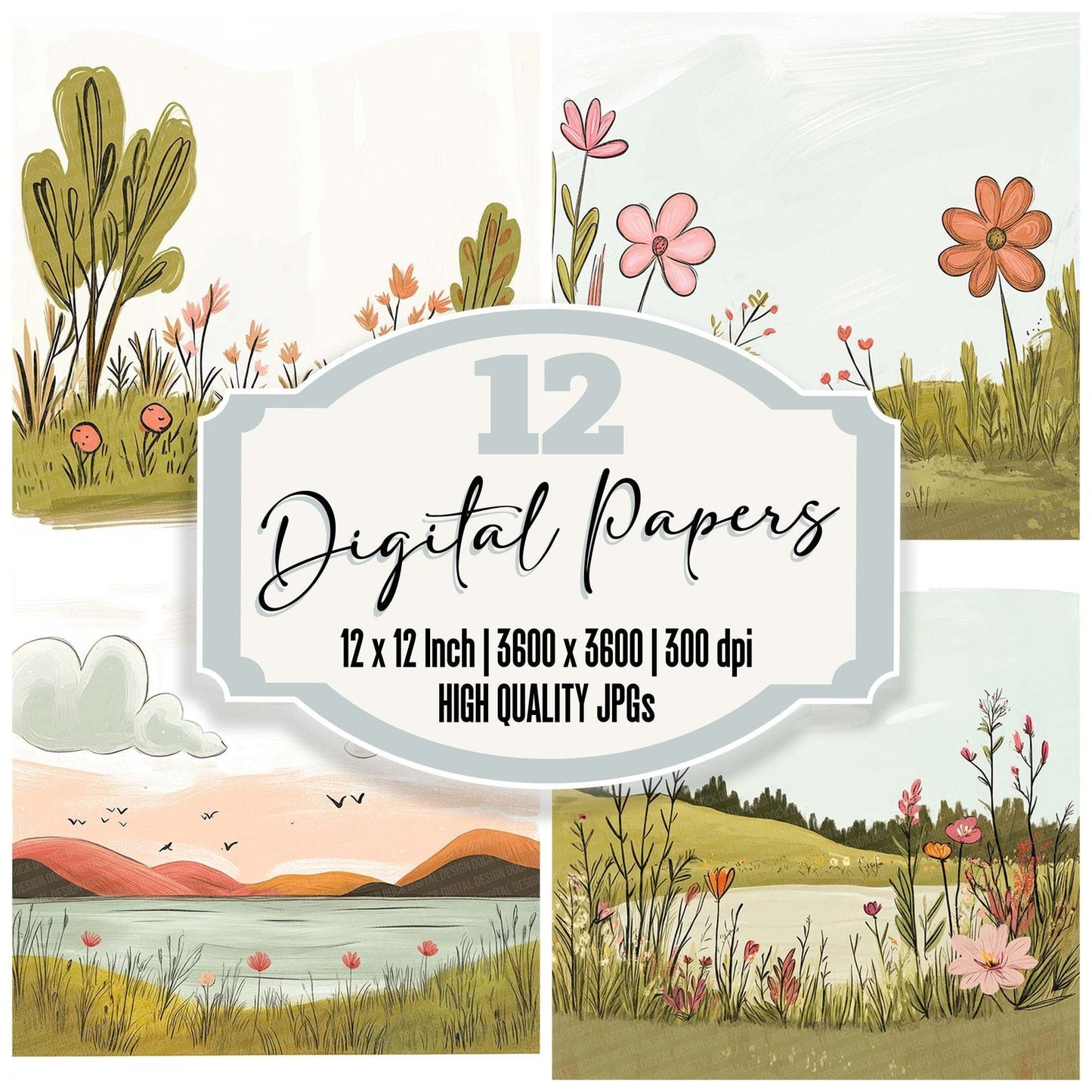 Naive Field Sketch Digital Paper Pack (DDD002660)
